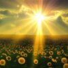 sunflowers, field, sun